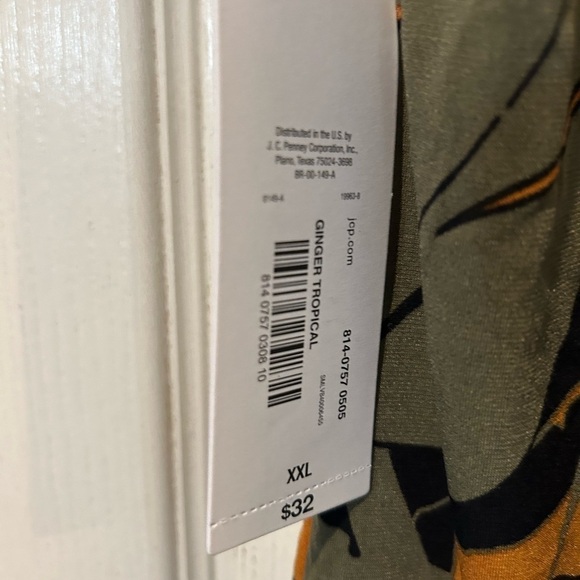 NWT Liz Claiborne Ginger Tropical Cap Sleeves - Picture 4 of 6